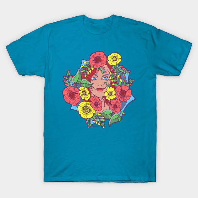 Emblematic Flower Woman T-Shirt by Julia Moon